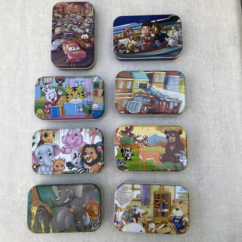 پازل ۶۰ تکه جعبه فلزی مناسب  ۵ سال