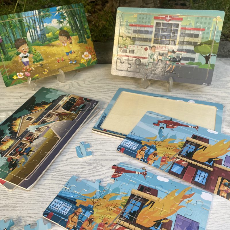 پازل چوبی ۳۵ تکه مدل قابدار مناسب کودک  ۴ سال