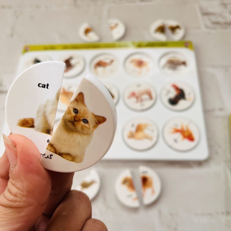 اسباب بازی هوش چین دو تکه مدل حیوانات اهلی ویژه تقویت تمرکز کودک  ۲ سال